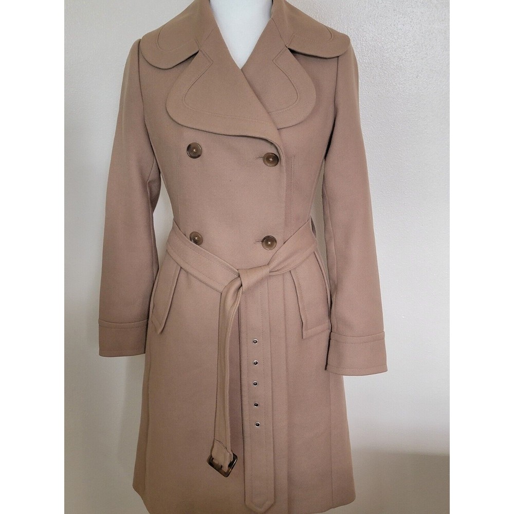 Banana Republic Womens Wool Blend Belted Double Brested Size XS Camel Rn54023 - Picture 6 of 12